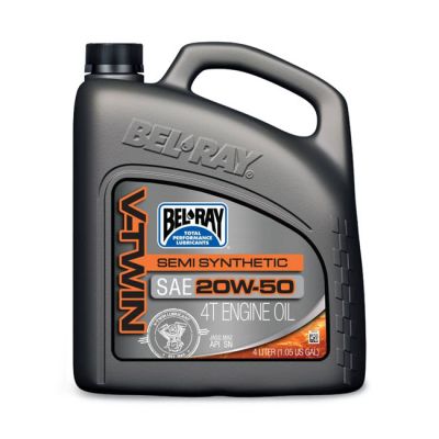 912145 - Bel-Ray V-Twin semi-synthetic motor oil, 20W50. 4L