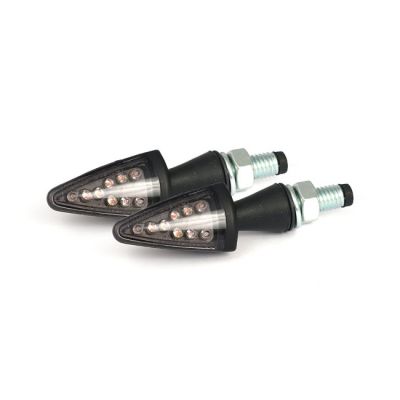 914141 - MCS Black peak, LED turn signals. Black. Smoke lens