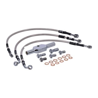 920611 - MCS by Goodridge brake line front, stainless clear coated