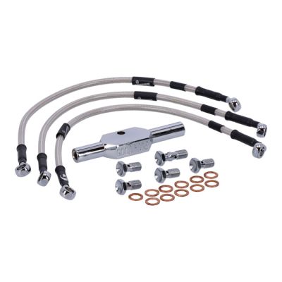 920614 - MCS by Goodridge brake line front, stainless clear coated