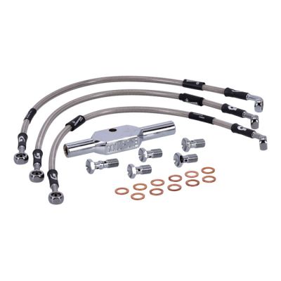 920619 - MCS by Goodridge brake line front, stainless clear coated