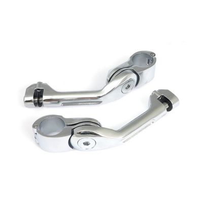 920668 - MCS Engine guard, angled foot peg mount kit. long. Chrome