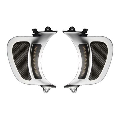 922699 - Custom Dynamics, Road Glide LED vent inserts. Chrome