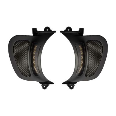 922700 - Custom Dynamics, Road Glide LED vent inserts. Black