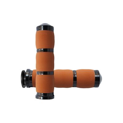 923973 - AVON GRIPS Avon air cushioned grips, black anodized, tan rubber