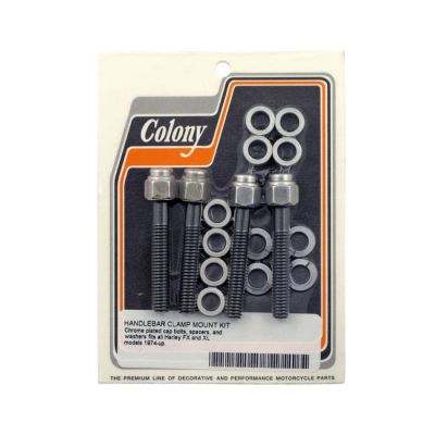 929062 - Colony, handlebar top clamp mount kit. Chrome