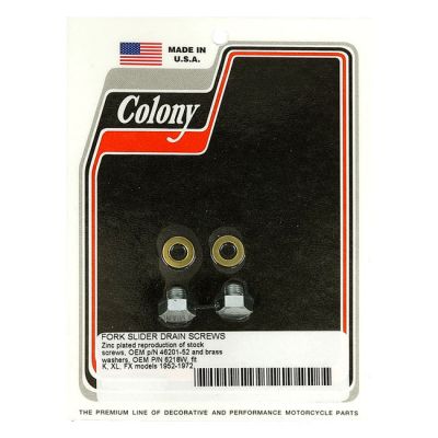 929839 - Colony, fork slider drain screws. Zinc