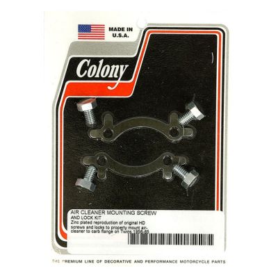 929892 - Colony, Linkert air cleaner mount screw & lock kit. Zinc