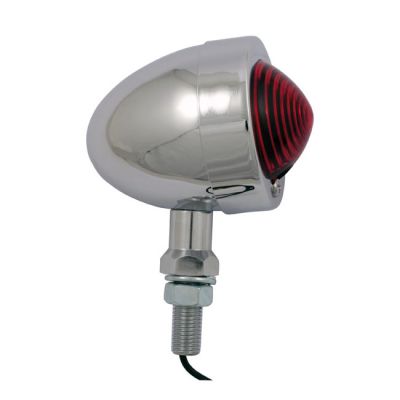 940253 - MCS Bullet marker light. Chrome. Red lens. SF. ext. stud mount