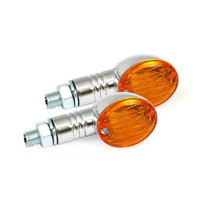 940860 - MCS Micro-flash, halogen turn signal. Chrome. Amber lens
