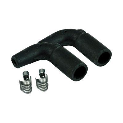 941256 - Taylor, Twin Cam style coil boots. Black, 90°