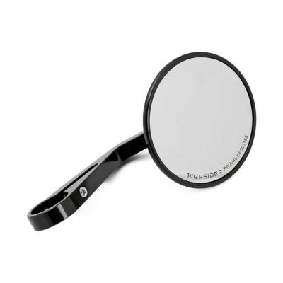 943878 - MCS Montana round mirror, clamp-on, l&r. Black