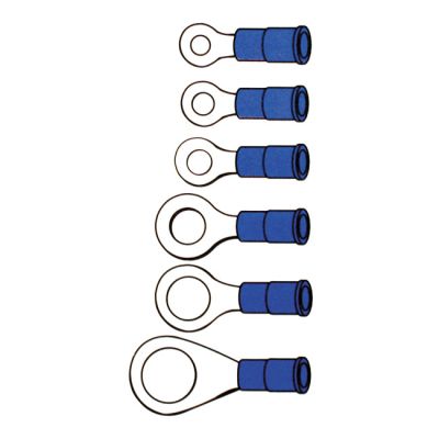 951610 - SMP Connectors, ring terminal PVC, crimp. Blue 9.52mm