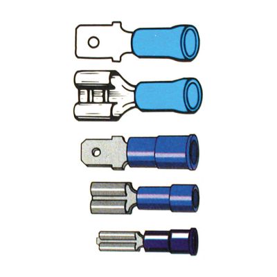 951629 - SMP Connectors, slide-on terminal PVC, crimp. Blue 1/4