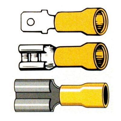 951634 - SMP Connectors, slide-on terminal PVC, crimp. Yellow 1/4