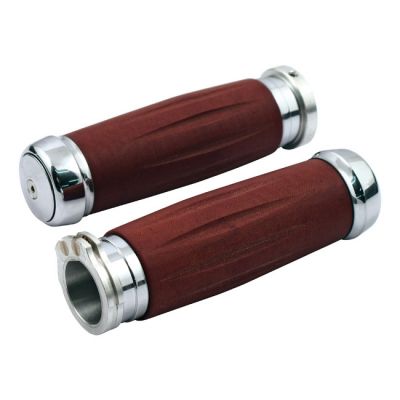 954000 - Riverside, Bakelite® retro handlebar grip set. Chrome