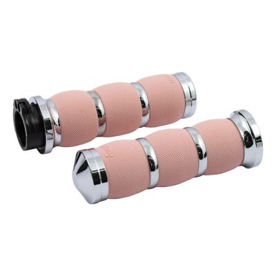 955960 - AVON GRIPS Avon air cushioned grips, chrome/pink