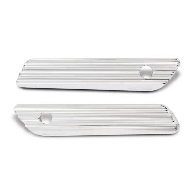 958725 - Arlen Ness, saddlebag latch cover set. 10-Gauge, chrome