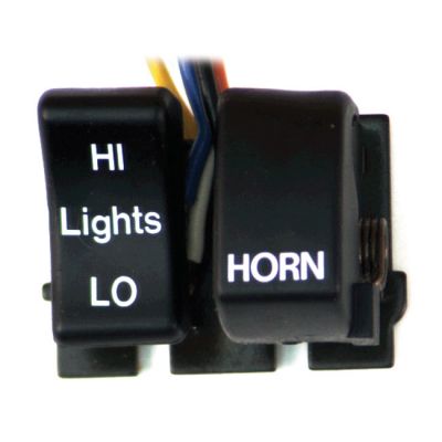 959792 - MCS Hi/Low/Horn, handlebar switch set. Black