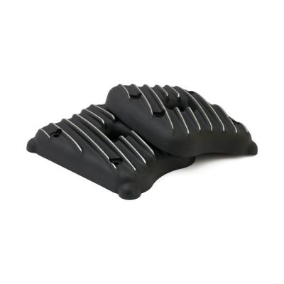 964817 - EMD, Sportster Ribster rocker cover set. Black Cut