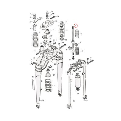 970336 - Samwel Spring rod assembly, softail springer