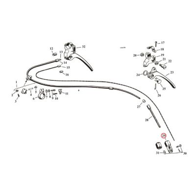 970478 - MCS Clevis pin & nut, front brake cable