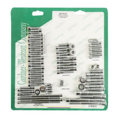 975861 - GARDNER-WESTCOTT Motor screw set. Polished chrome allen
