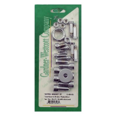 975970 - Gardner-Westcott, foot peg bracket mount kit. Chrome