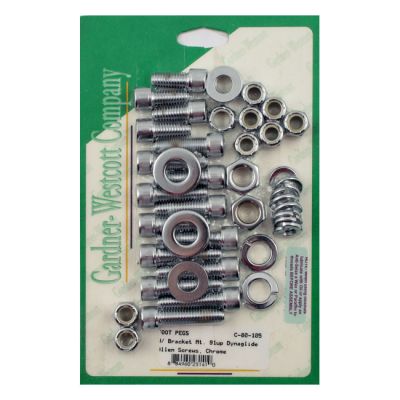 975972 - Gardner-Westcott, foot peg & bracket mount kit. Rear. Chrome