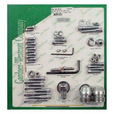 975975 - Gardner-Westcott, 39mm front end detail kit. Chrome