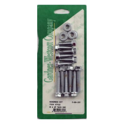 977171 - GARDNER-WESTCOTT GW, rocker box top bolt kit. Flanged hex, chrome