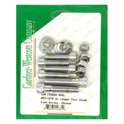977355 - Gardner-Westcott, fender strut mount kit. Chrome Allen head