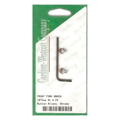 977359 - Gardner-Westcott, fork slider drain screws. Chrome