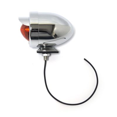 977799 - MCS Bullet marker light. chr. Amber lens. SF. stud mount. visor