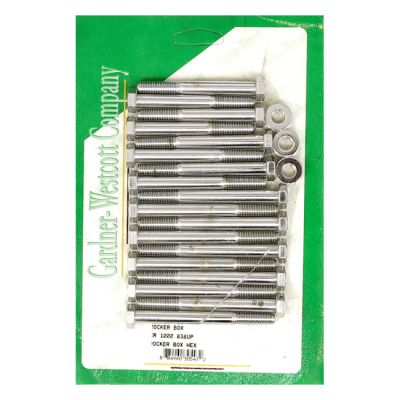 978176 - GARDNER-WESTCOTT GW, XR Sportster rocker box bolt kit. Hex, chrome