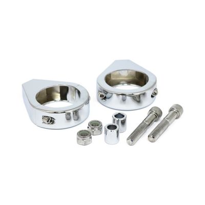 980725 - MCS Smooth edge fork mount clamp kit. 39mm. Chrome