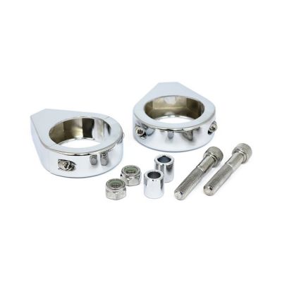 980726 - MCS Smooth edge fork mount clamp kit. 41mm. Chrome