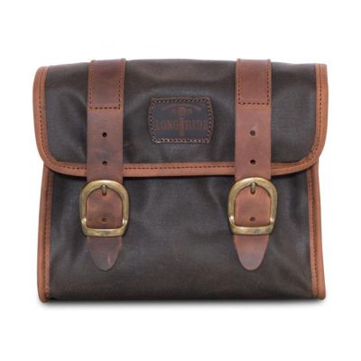 986005 - Longride, 'Mini' waxed cotton saddlebag. Khaki