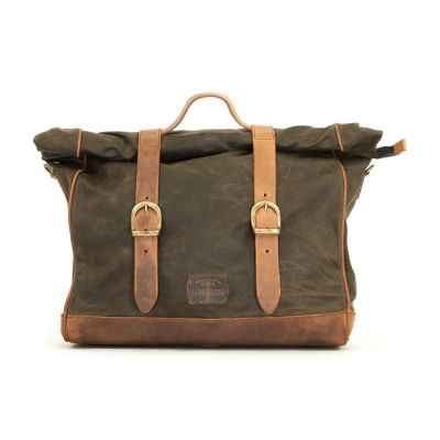 986009 - Longride, 'Old Chopper' waxed cotton saddlebag. Khaki
