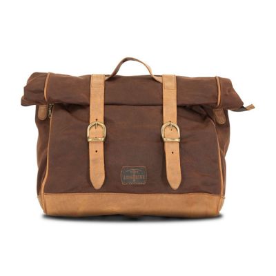 986010 - Longride, 'Old Chopper' waxed cotton saddlebag. Marron Brown