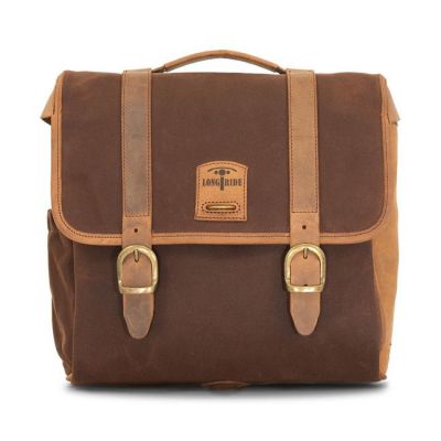 986012 - Longride, 'Classic' waxed cotton saddlebag. Marron Brown