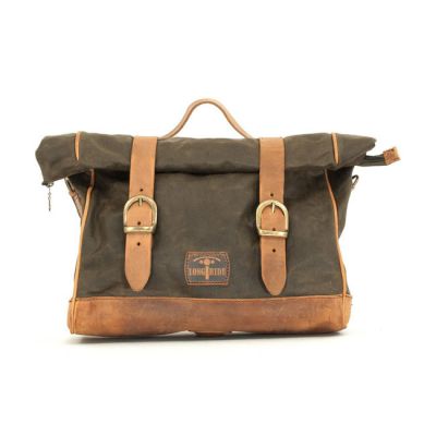 986013 - Longride, 'Old Chopper' waxed cotton saddlebag. Khaki