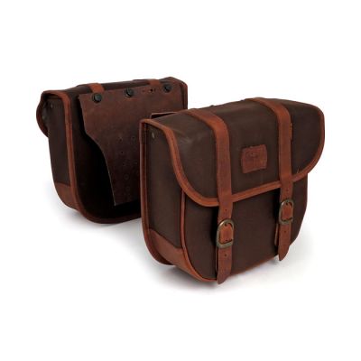 986400 - Longride, Throw over saddlebags waxed cotton. Brown
