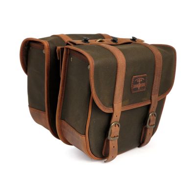 986402 - Longride, Throw over saddlebags waxed cotton. Khaki