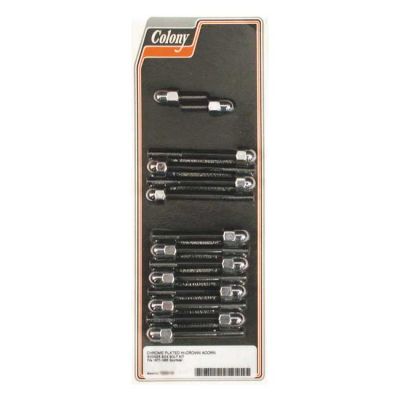 989169 - Colony, Sportster rocker box bolt kit. Acorn, chrome