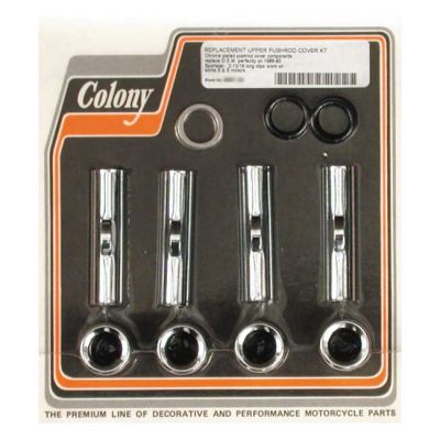 989328 - Colony, 86-90 XL upper pushrod cover kit. Chrome