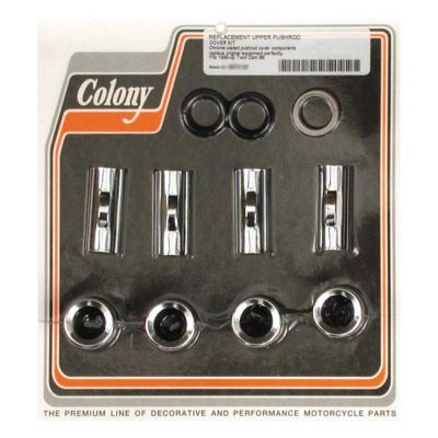 989329 - Colony, 99-up upper pushrod cover kit. Chrome