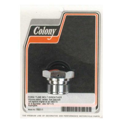 989697 - Colony, 35mm fork tube cap bolt. Chrome