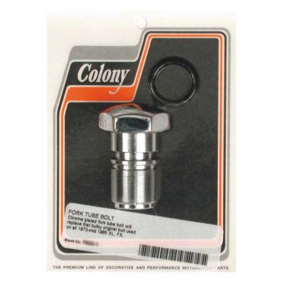 989698 - Colony, 35mm fork tube cap bolt. Chrome