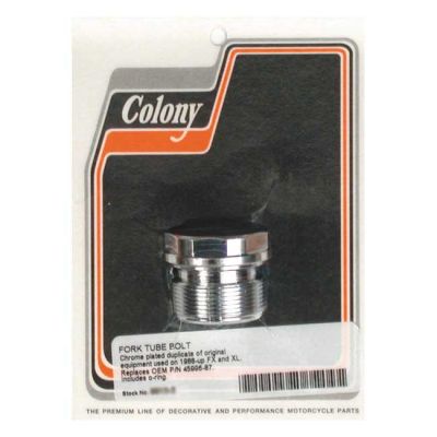 989700 - Colony, 39mm fork tube plug. Flat Top. Chrome